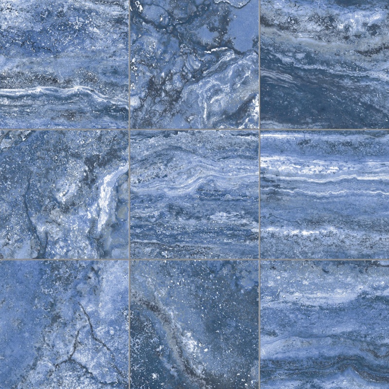 Jupiter Blue Porcelain Tile - Glossy - 6" x 6"