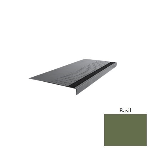 Flextones Basil Type 776 With Flush Ribbed / Smooth Insert Distinct Designs Rubber - 12" X 72" Stair Tread - Rgt Radial Ii Raised Disc Design