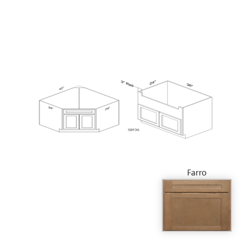 Sbd42 Farro Wood Kitchen Sink Base Cabinet - 42" X 34.5" X 24" (Assembly Required) - Farro
