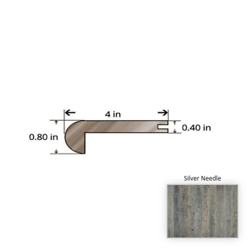 True Oak Silver Needle Hardwood Moulding / Trim - 84.25" Stair Nose - Nu Oil Super Matte