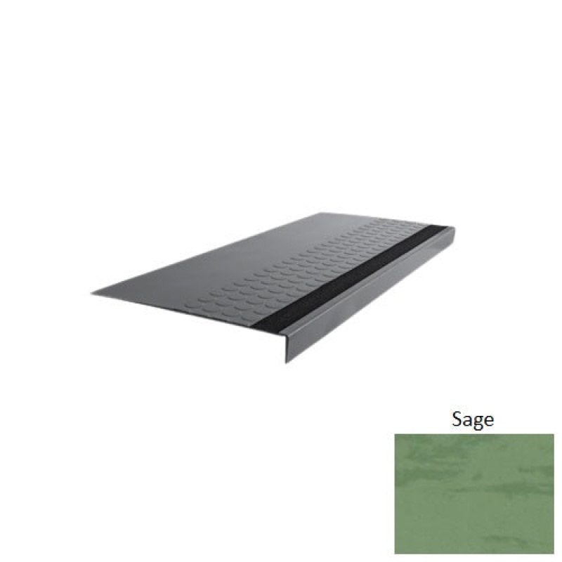 Evolving Styles Creative Elements Sage Type 776E Distinct Designs Rubber - 15" X 72" Stair Tread - Rgt Radial Ii Raised Disc Design