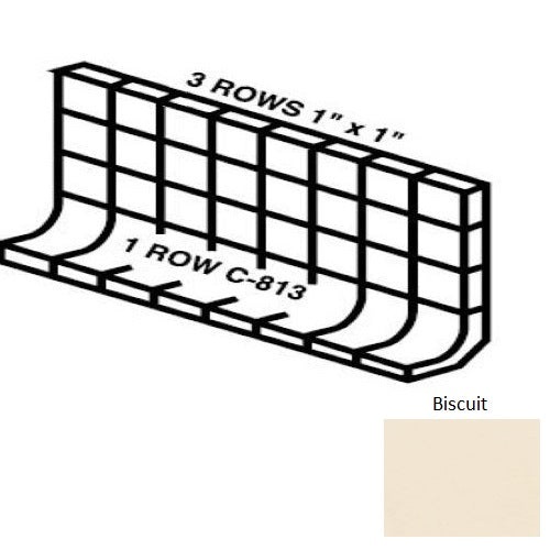 Keystones Unglazed Mosaic Biscuit Porcelain Wall Trim - 4" X 12" Built Up Base (Mb4c) - Matte