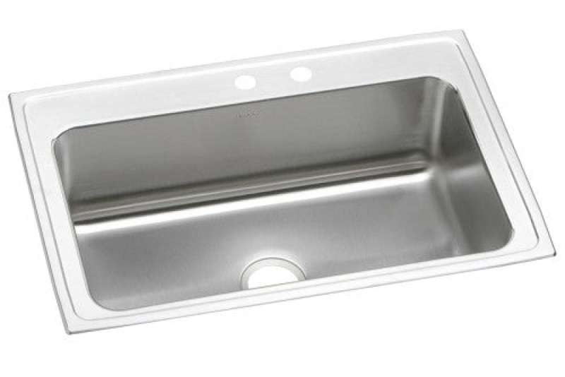 Dlrs332210mr2 Lustertone Classic Stainless Steel Drop In Single Bowl Kitchen Sink - 33" X 22" X 10 1/8" With 2 Holes - Stainless Steel