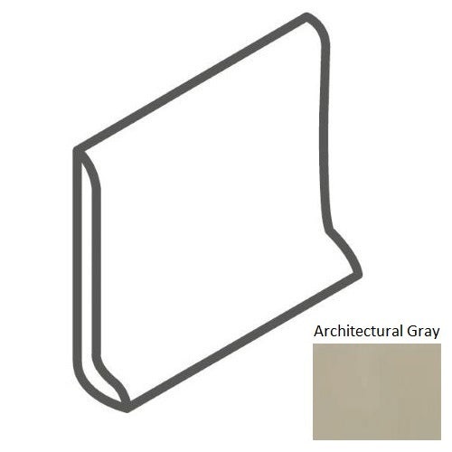 Color Wheel Classic Architectural Gray 6" x 6" Ceramic Sanitary Cove Base Slim Foot