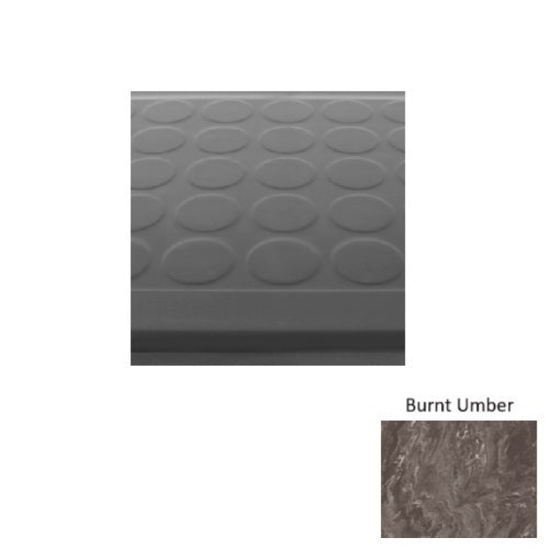 Marbleized 92 Burnt Umber Low Profile Raised Circular Rubber (Sq) Stair Tread - Textured