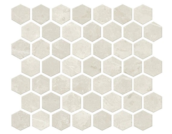 Core Fundamentals Prime Vitality White Ceramic Mosaic - 1 1/2" Hexagon - Matte