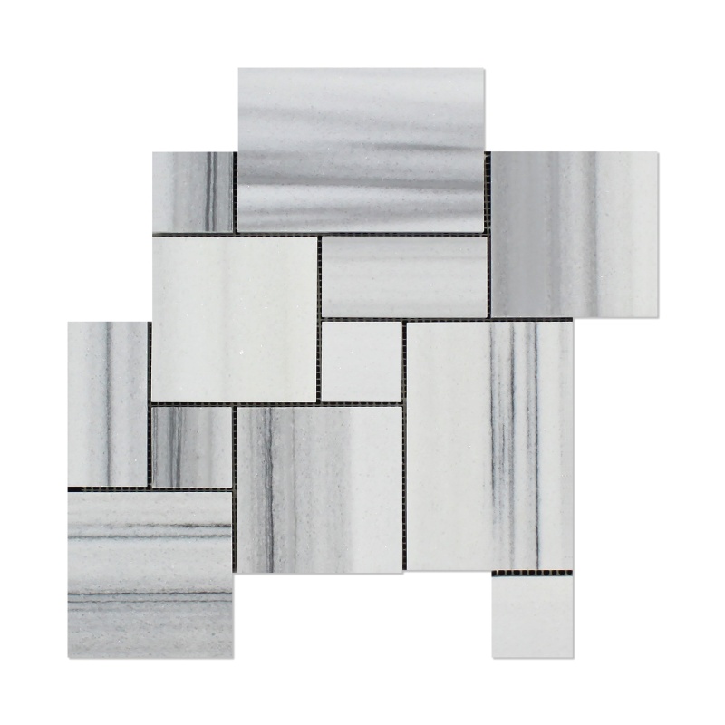 Marmara Striato Marble Mosaic - Mini Versailles Pattern - Polished