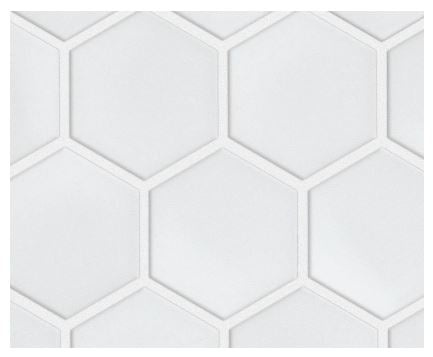 Baker Blvd White Porcelain Mosaic - Hexagon - Matte
