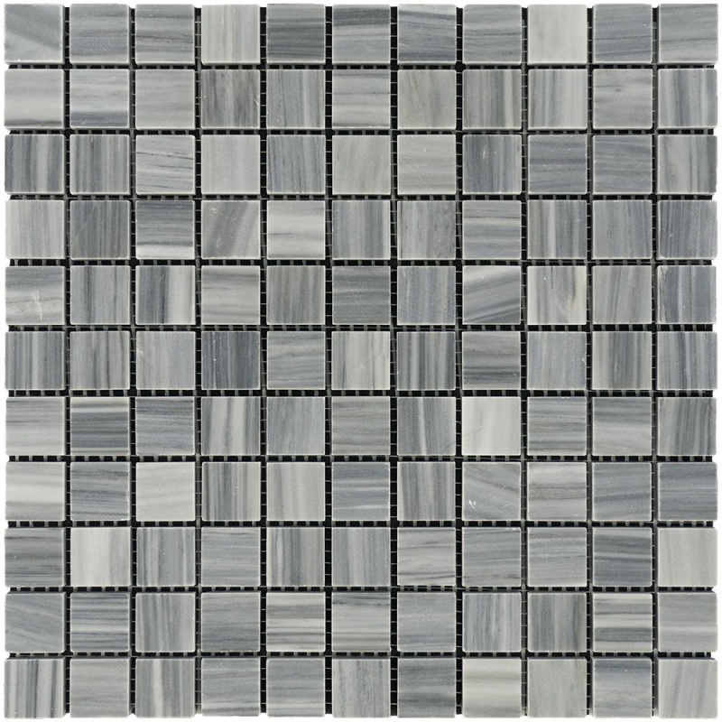 Bardiglio Vein Cut Marble Mosaic - 1" X 1" - Polished, Per Pack: 20 Enter Quantity In Sheets