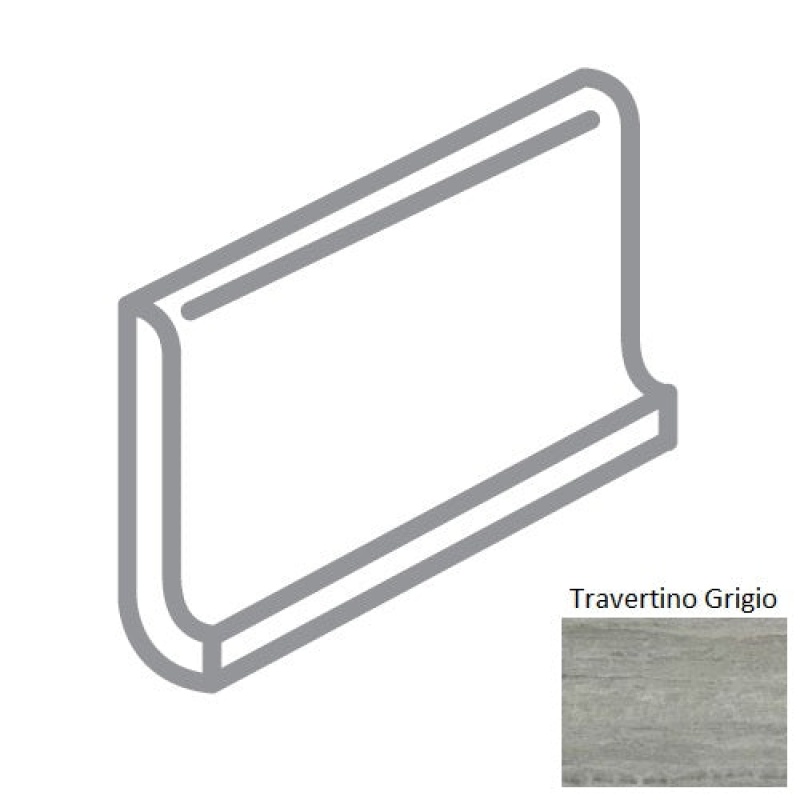 Classic 2.0 Travertino Grigio 6" x 12" Cove Base - Matte
