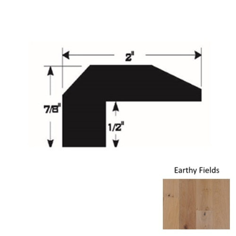 Timberbrushed Silver Earthy Fields Hardwood Moulding / Trim - 2" X 90" Threshold - Urethane & Aluminum Oxide