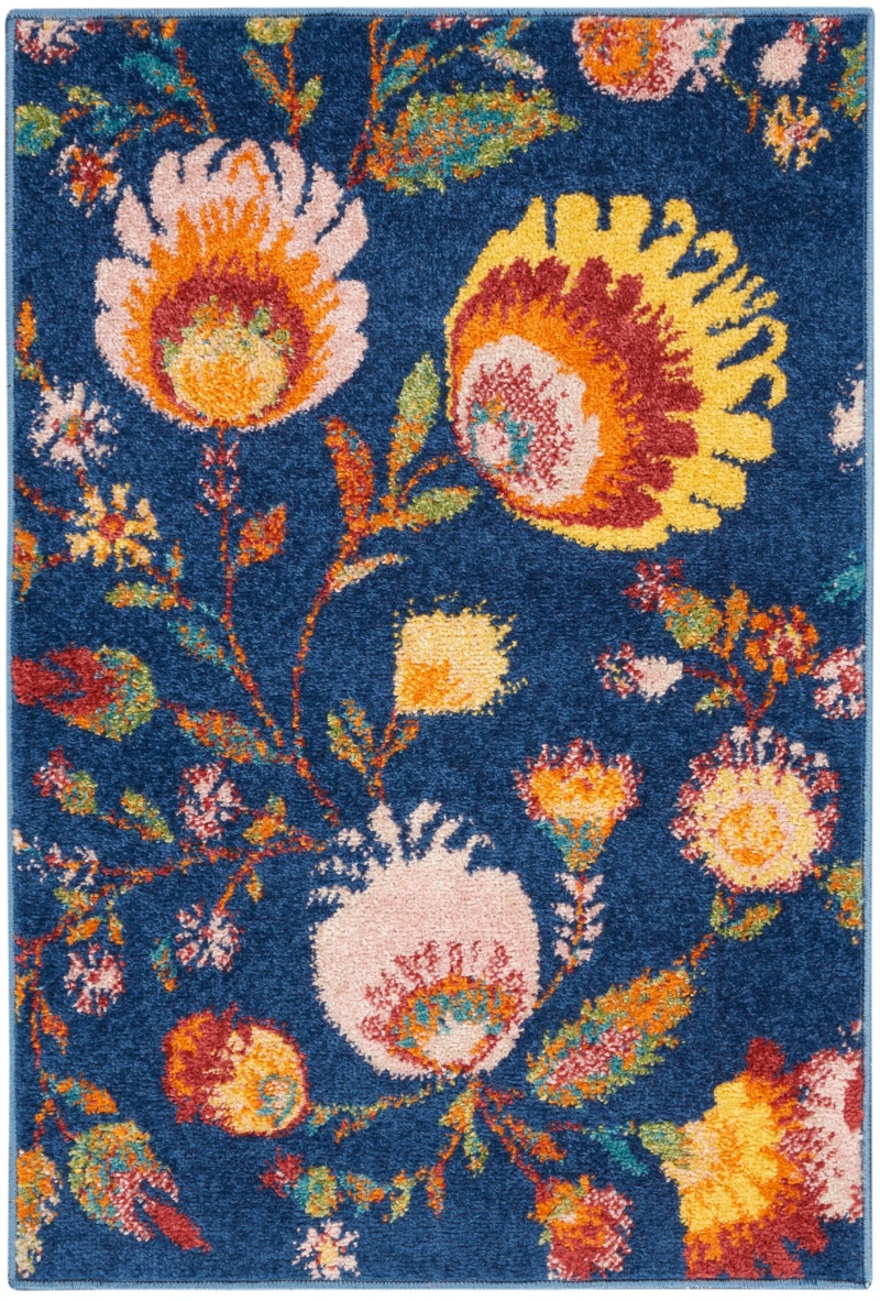 Allur Alr08 Navy Multicolor Polypropylene Farmhouse Area Rug