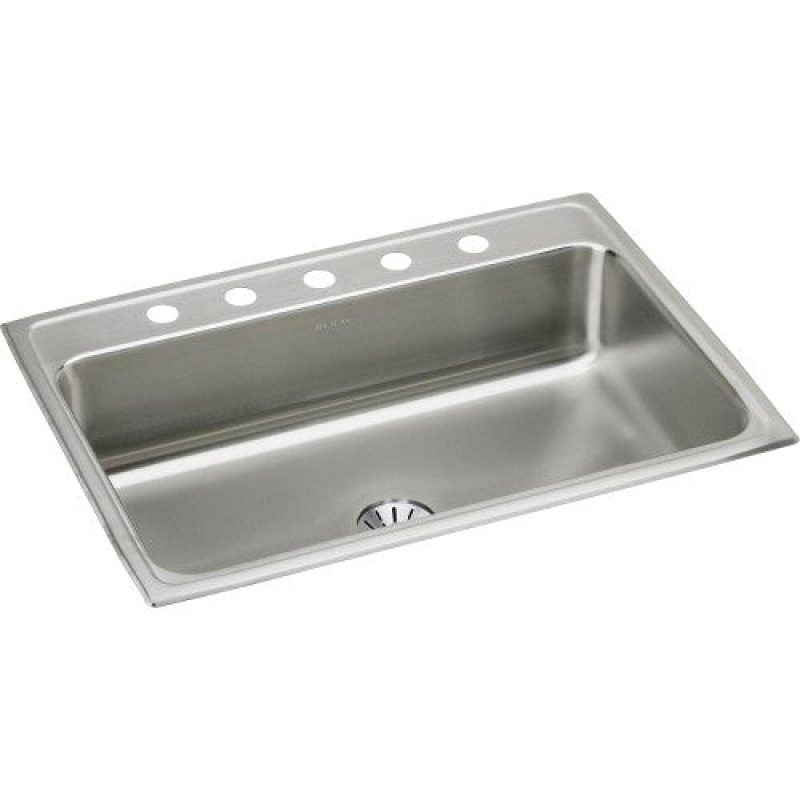 Lr3122pd5 Lustertone Classic Stainless Steel Drop In Single Bowl Kitchen Sink - 31" X 22" X 7 5/8" With 5 Holes - Stainless Steel