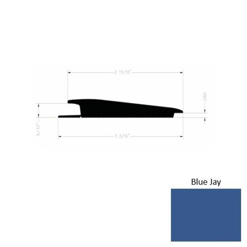 Solid 73 Blue Jay Rubber Rolling Traffic Transition - 3 3/16" X 9 Ft (108") X 1/4" - 0.080"