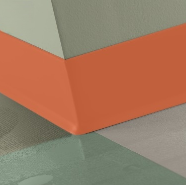 Johnsonite Tangerine Tango Vinyl Traditional Wall Base - 4" X 48" X .080" Toe - Traditional Wall Base