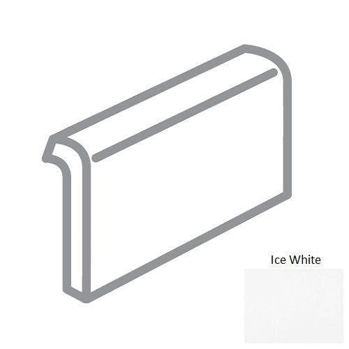 Traditions Ice White Ceramic Wall Trim - 2" X 6" Mud Cap