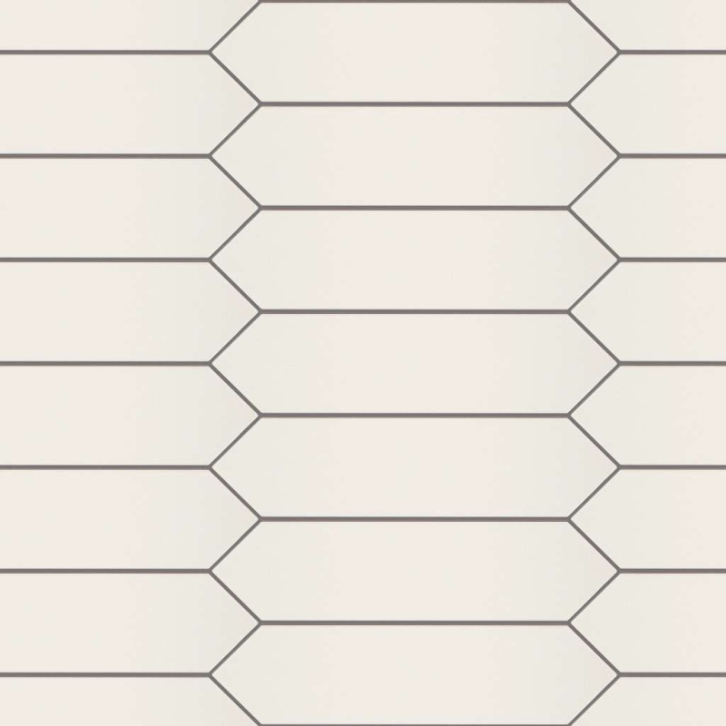Cutlass White Picket Ceramic Tile - Glossy - 3" X 12"