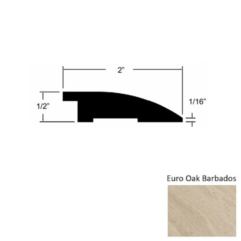 Islands Euro Oak Barbados Hardwood Moulding / Trim - 2" X 78" Reducer - Urethane