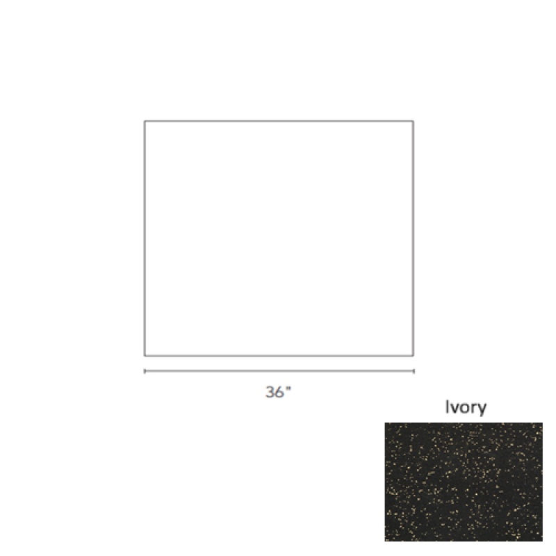 Ivory Recoil Fitness Flooring Square Edge Tile 40% Chip 1/2 Gauge - Urethane - 36" X 36"