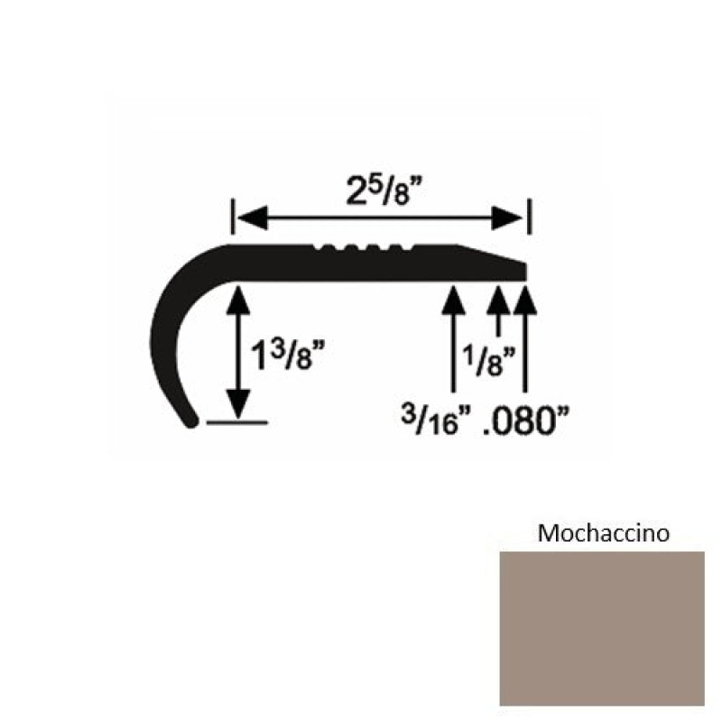 Roppe Solid 04 Mochaccino Rubber Residential Stair Nosing