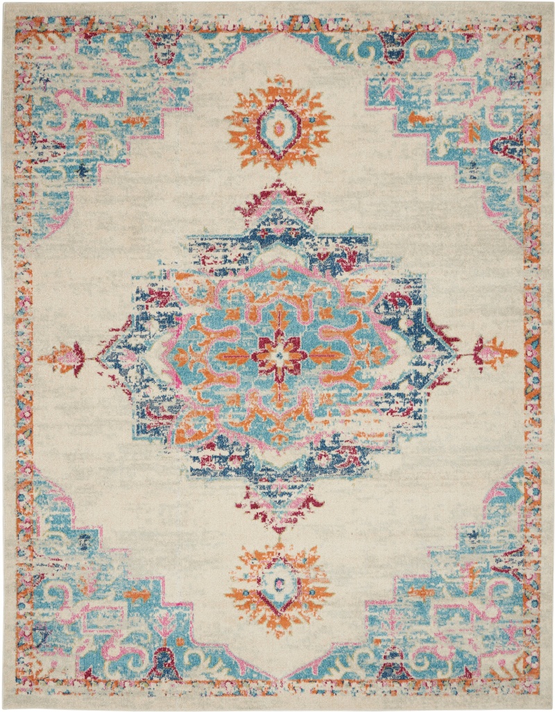 Passion Grey / Multi Bohemian Area Rug 8 Ft x 10 Ft