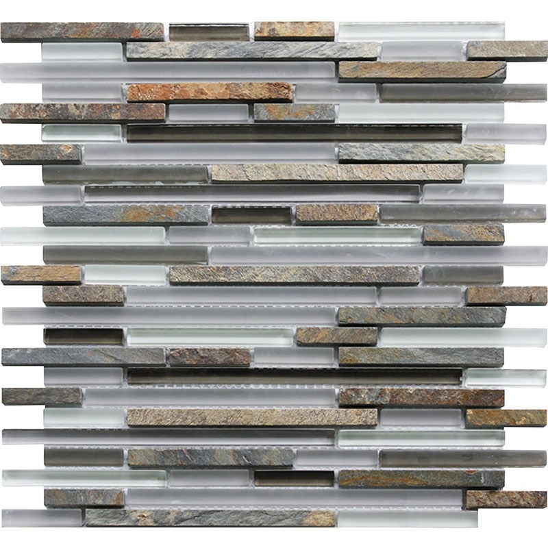 Cascades Canyon Stone & Glass Mosaic - Linear - Mixed