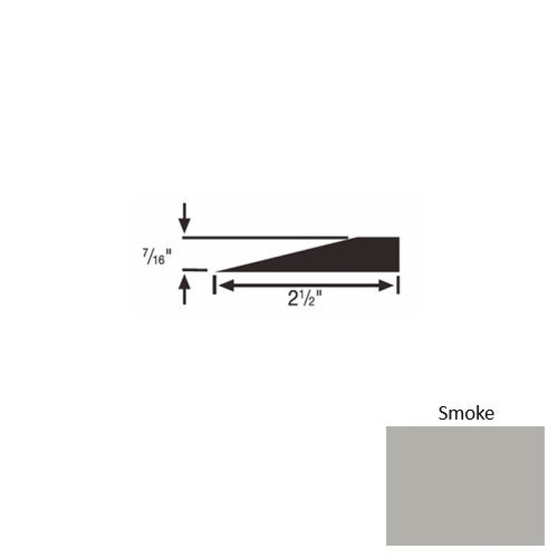 Solid 20 Smoke Rubber Transitional Reducer - 2 1/2" X 9 Ft (108") X 7/16"