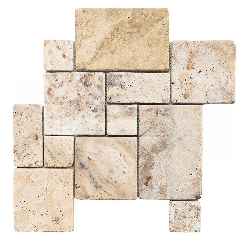 Valencia Travertine Mosaic - Opus Mini Pattern - Tumbled
