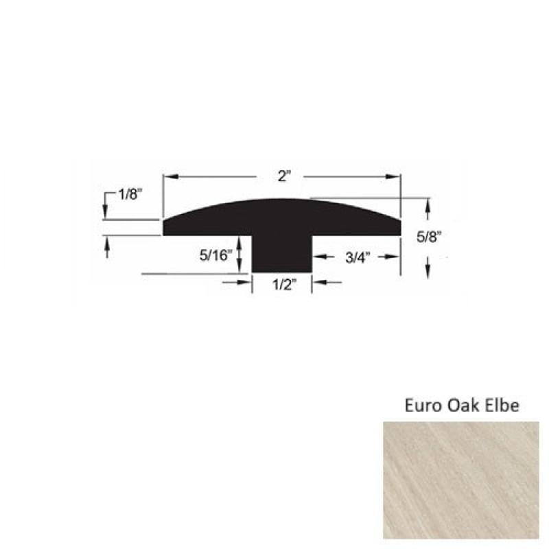 Europa Euro Oak Elbe Hardwood Moulding / Trim - 2" X 78" T Molding - Urethane