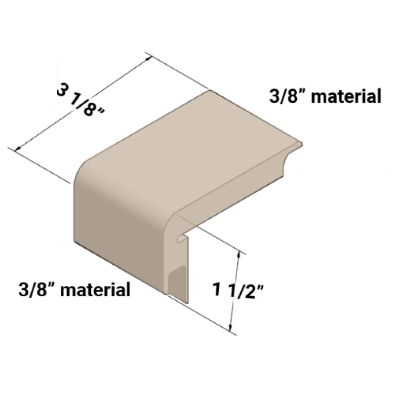 Johnsonite Canvas Vinyl Double Undercut Carpet Stair Nose