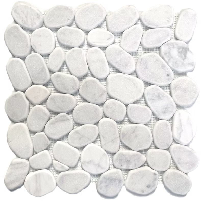 Alaska Interlocking Marble Mosaic - 12" X 12" - Tumbled