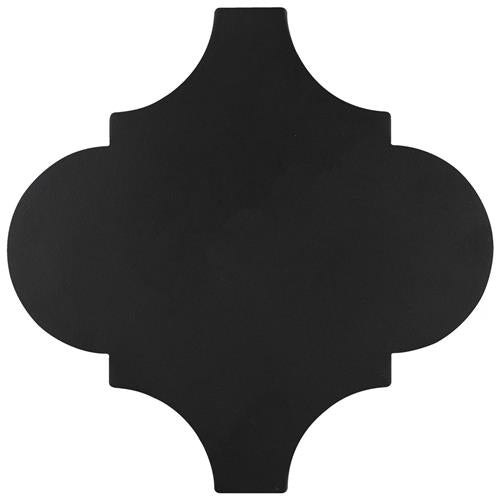 Provenzale Black Porcelain Tile - Glossy - 8" X 8" Arabesque