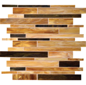 Serenade 6Th Street Interlocking Glass Mosaic - Random Linear - Glossy