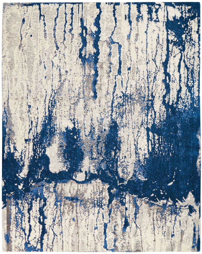 Twilight Twi29 Ivory Blue Wool Blend Modern Area Rug