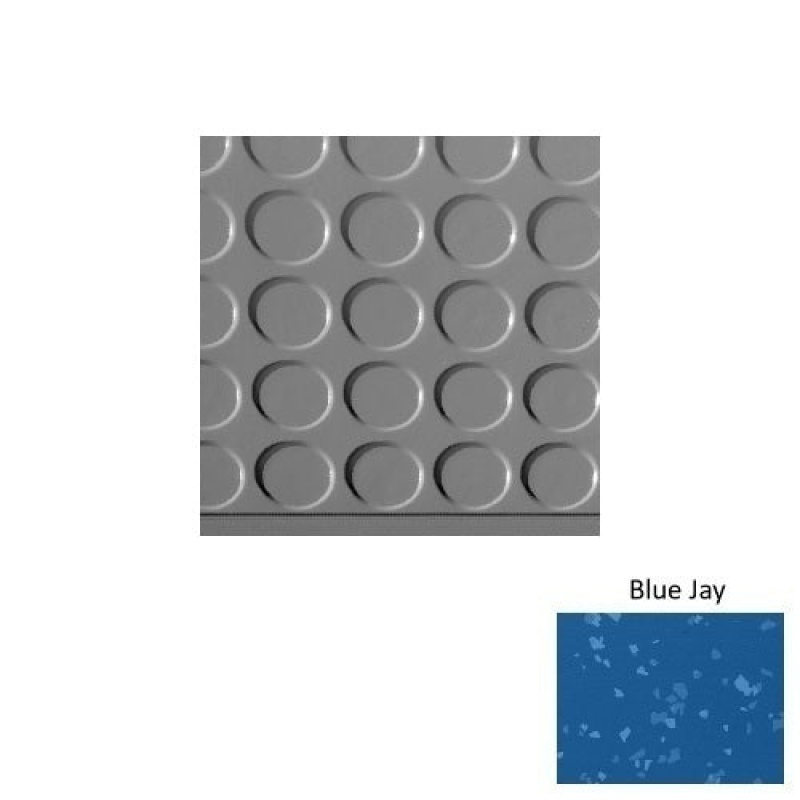 Symmetry 97 Blue Jay Vantage Raised Circular Rubber (Sq) With Galley Red Abrasive Strip Stair Tread With Dupont Kevlar - Textured