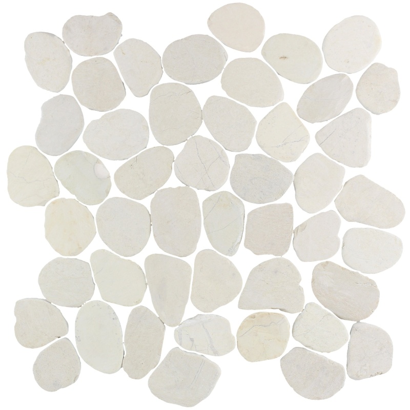 Beachstones Ivory Natural Stone Mosaic - Pebble - Matte
