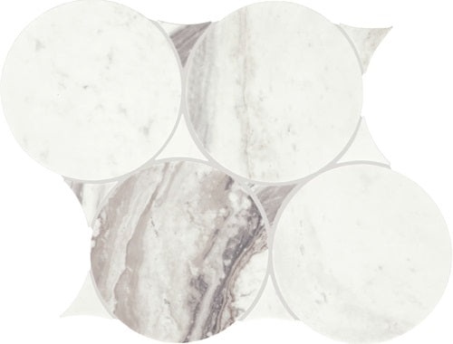 Eclessia Marble Volakas Marble Mosaic - 6" Circle - Polished