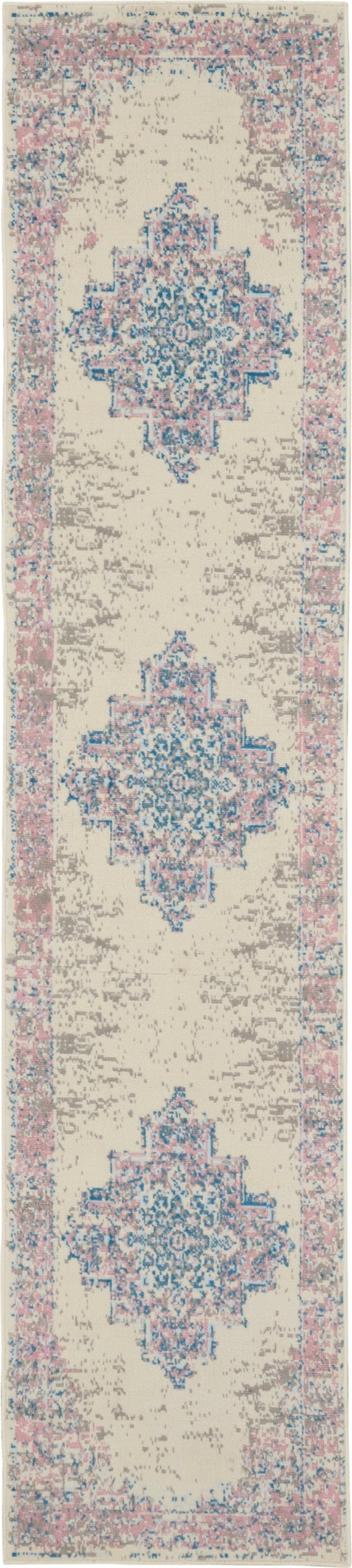 Grafix Ivory / Pink Polypropylene Vintage Area Rug
