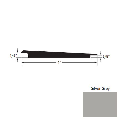 Silver Grey Vinyl Moulding Trim 4" x 12 Ft