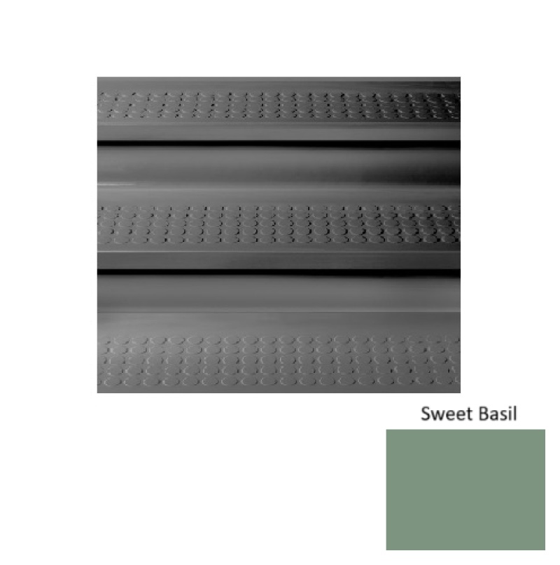 Solid 96 Sweet Basil Vantage Raised Circular Rubber (Sq) Stair Tread With Riser - Textured