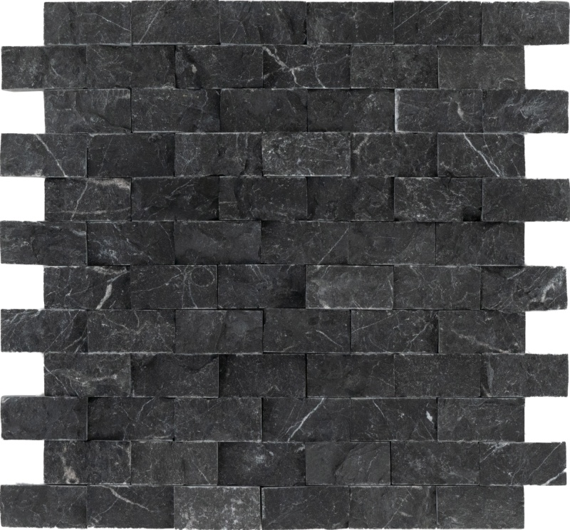 Black Marble Mosaic - 1" X 2" - Split Face