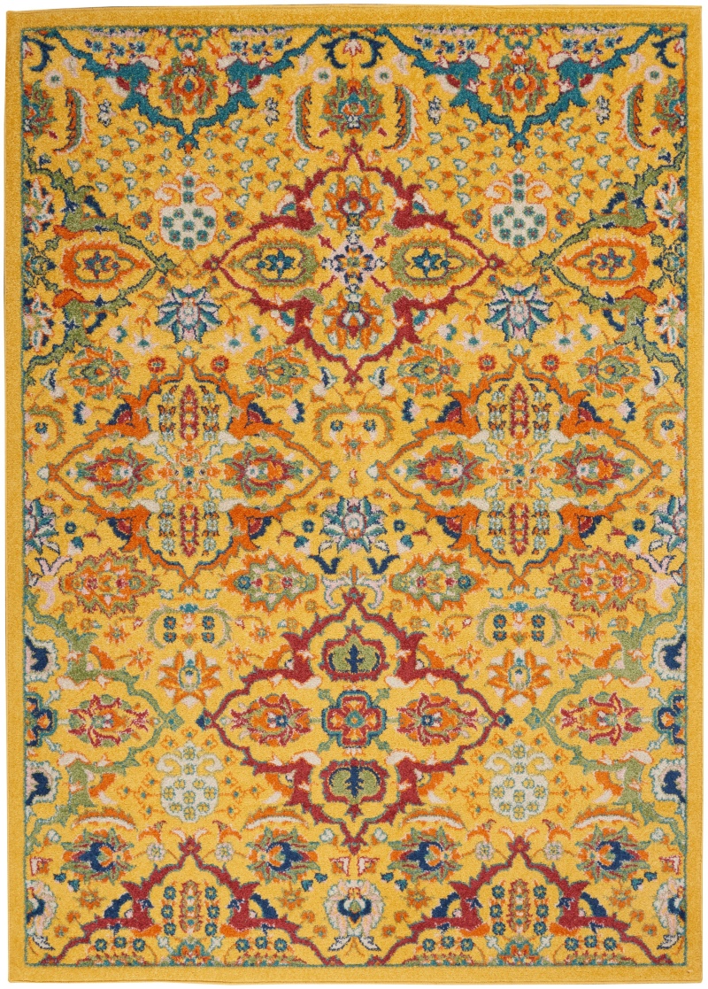 Yellow Multicolor Bohemian Area Rug