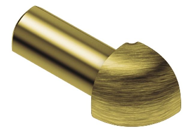 Rondec 90 Degree Outside Corner Metal Tile Edging Trim - Brushed Brass Anodized Aluminum