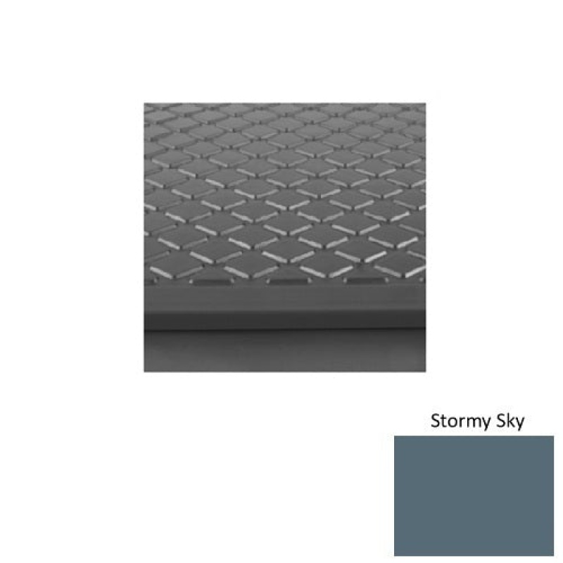 Solid 31 Stormy Sky Rubber (Rd) With Galley Red Abrasive Strip Stair Tread With Dupont Kevlar - Textured