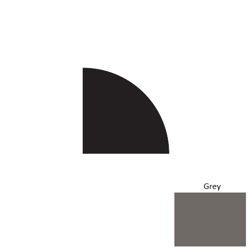 Johnsonite Grey Rubber Moulding / Trim - 3/4" X 8 Ft (96") X 3/4" Millwork Quarter Round - Millwork Quarter Round
