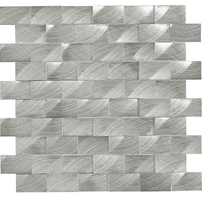 Structure Steel 3D Aluminum Mosaic - 1" X 2" Brick Joint - Satin