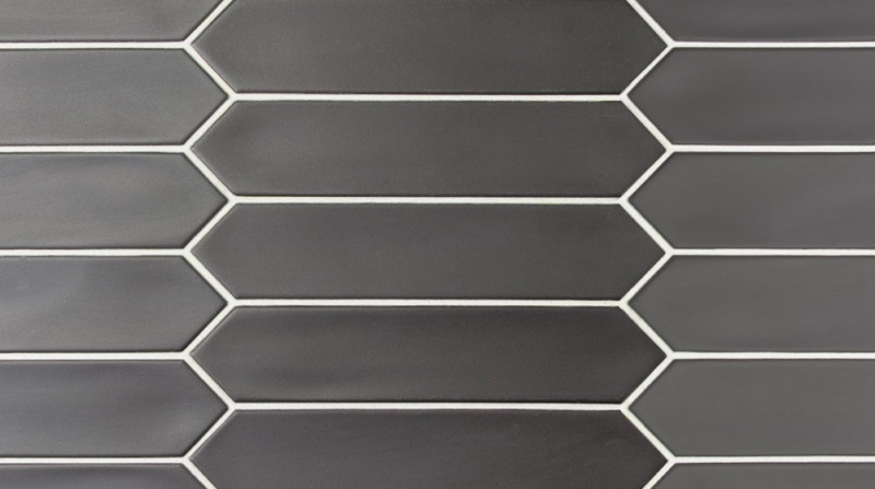 Lanse Black Picket Ceramic Tile - Glossy - 2" X 10"