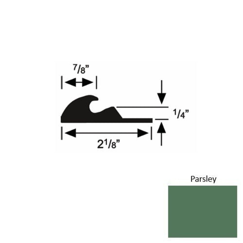 Solid 41 Parsley Rubber Tackless Carpet Bar - 2 1/8" X 9 Ft (108") X 1/4"