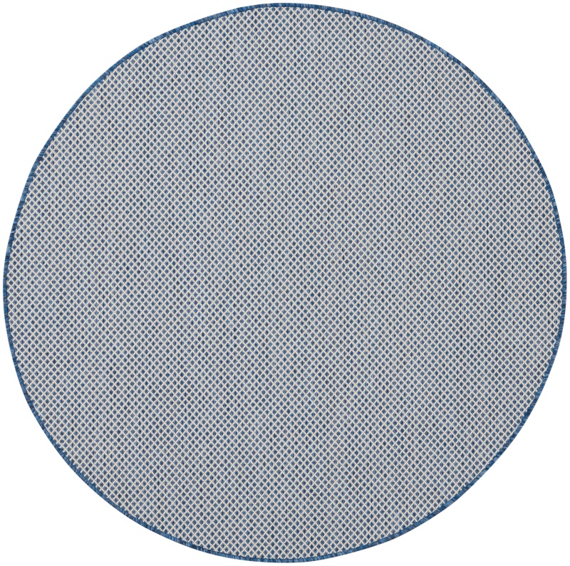 Courtyard Cou01 Ivory Blue Round Area Rug