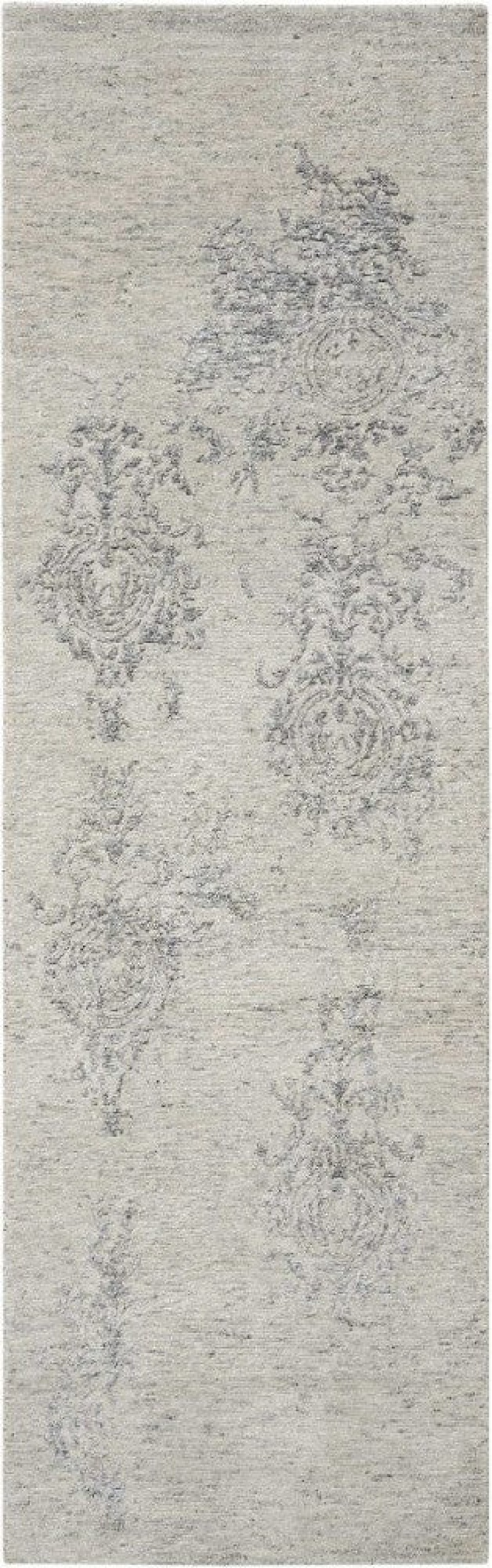 Silk Shadows Ivory Silver Sha14 Wool Blend Transitional Area Rug - 2 Ft X 3 Ft - Ivory Silver